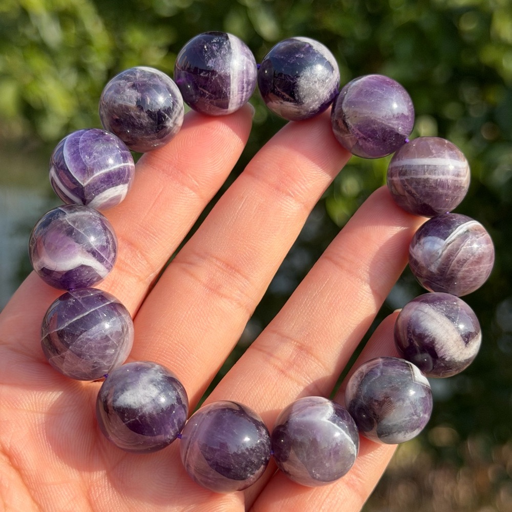 16mm chunky‎ stretchable dream amethyst bracelet 1157